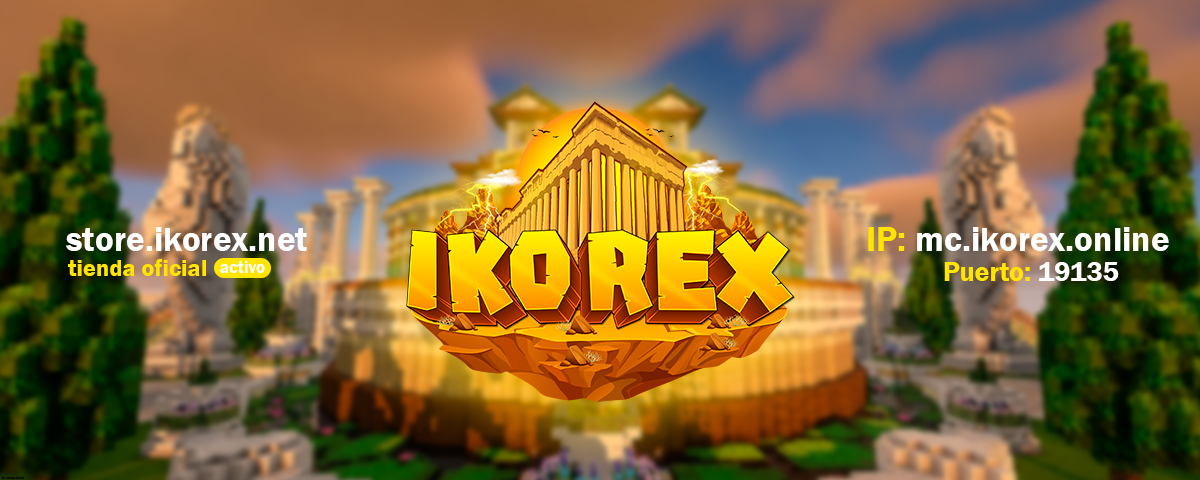 Banner de iKoreX Network con la IP mc.ikorex.online
